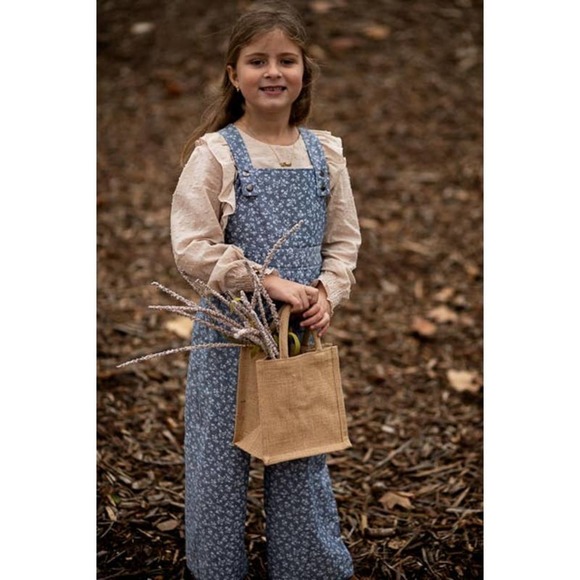 NWT Wren Amber Clothing Sarah Long Sleeve Ruffle Blouse: Tan Swiss Dot: Size 2 - Picture 3 of 7